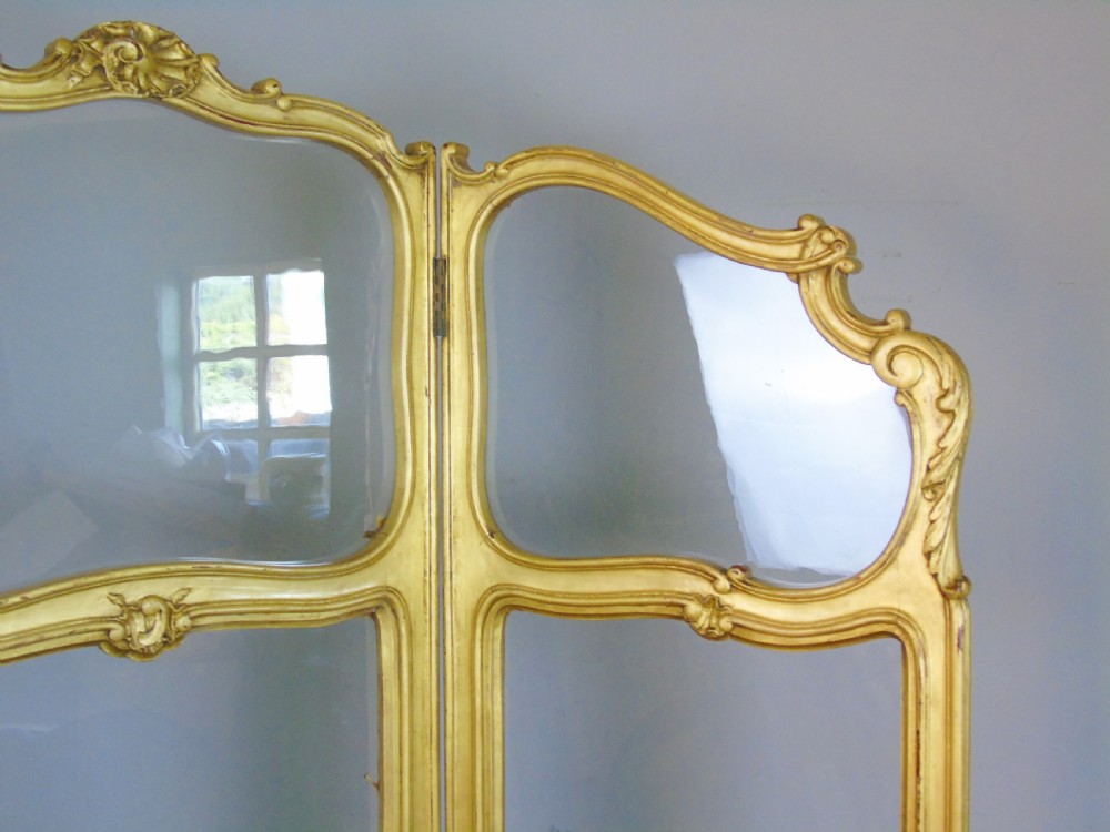 French Gilt Rococo Three Fold Glazed Screen View II