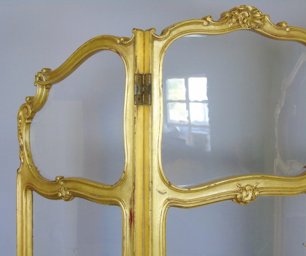 French Gilt Rococo Three Fold Glazed Screen View III