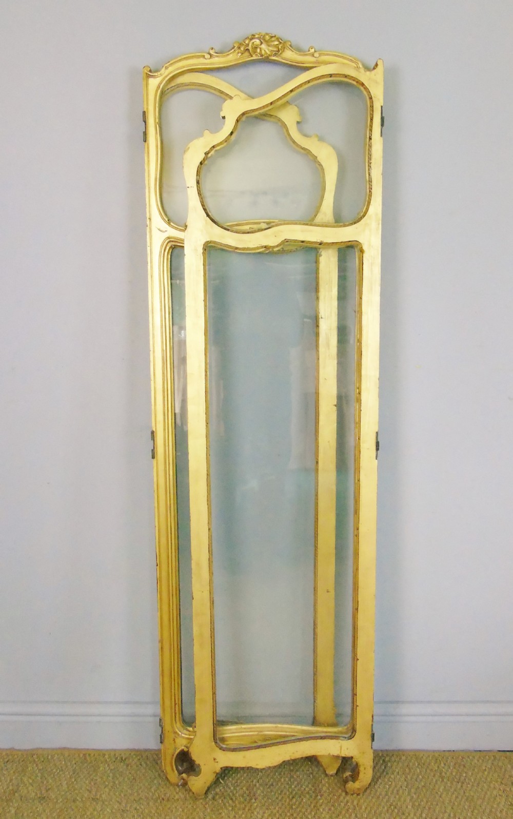 French Gilt Rococo Three Fold Glazed Screen View V
