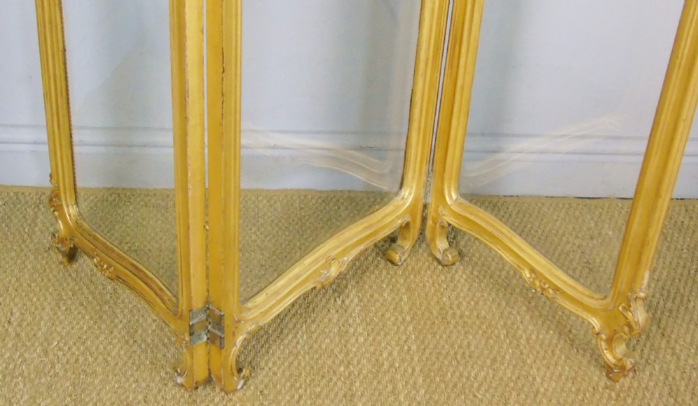 French Gilt Rococo Three Fold Glazed Screen View VII