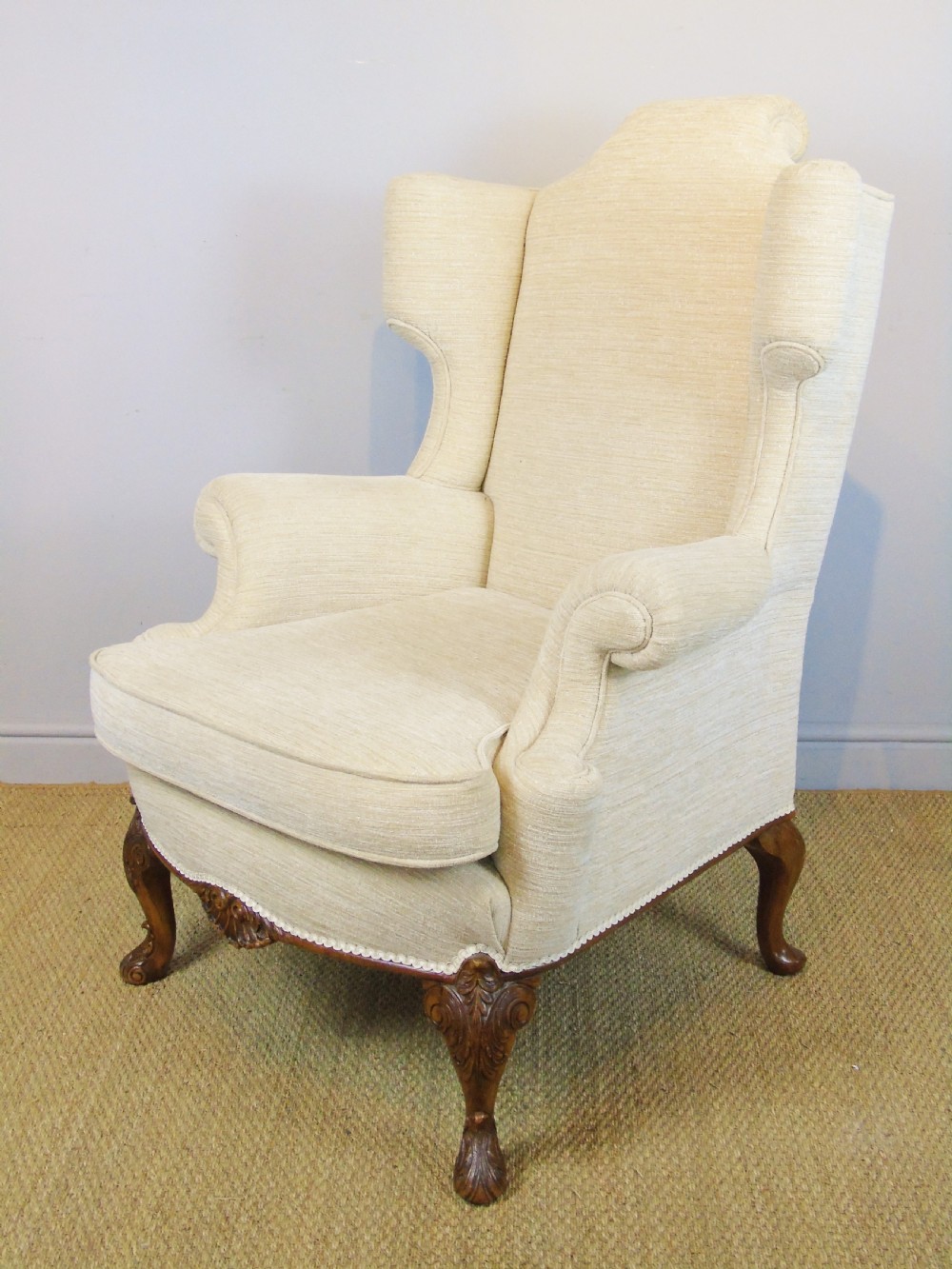 Good Quality Early 20th Century Walnut Wing Arm Chair View III