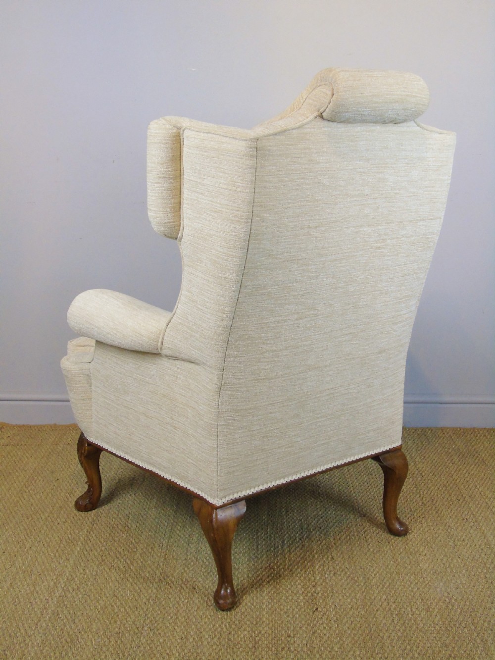 Good Quality Early 20th Century Walnut Wing Arm Chair View IV