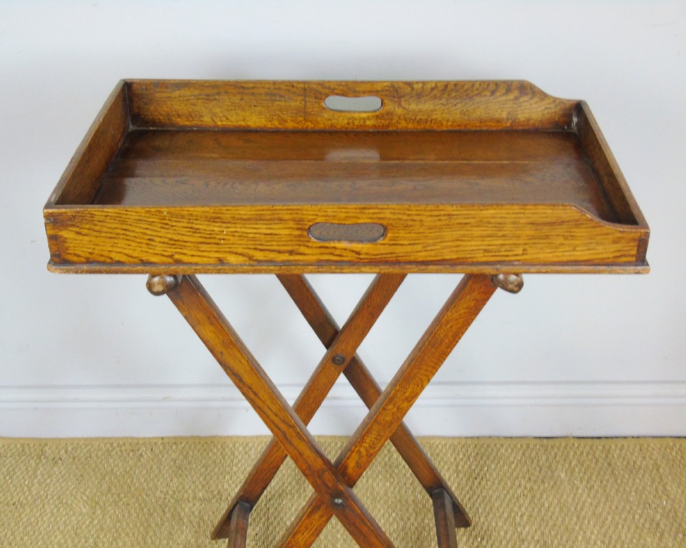 19th Century Oak Butlers Tray on Stand View II