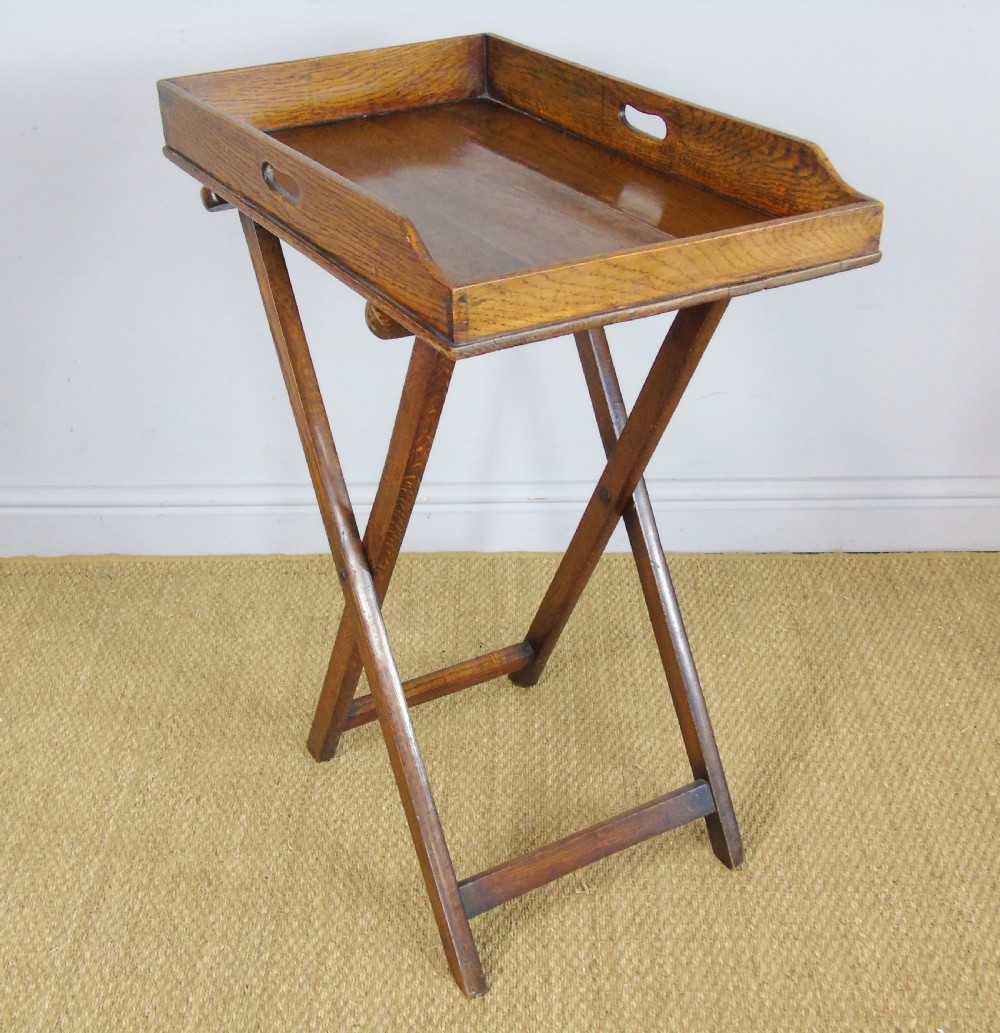 19th Century Oak Butlers Tray on Stand View III