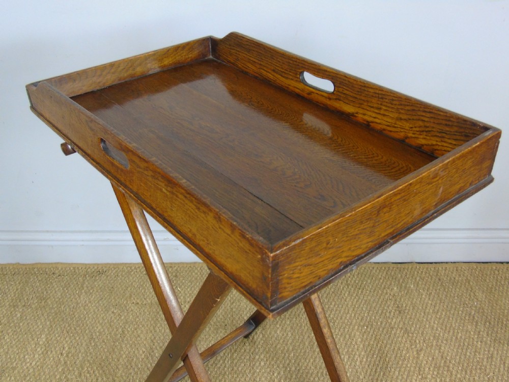19th Century Oak Butlers Tray on Stand View V