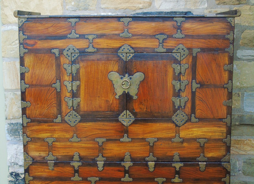 Chinese Elm Marriage Cabinet Circa 1900 View V