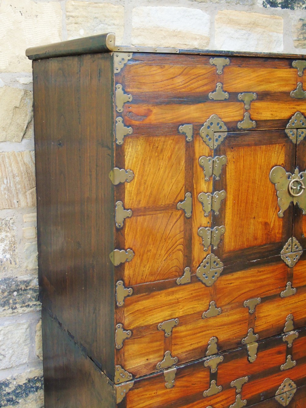 Chinese Elm Marriage Cabinet Circa 1900 View XI
