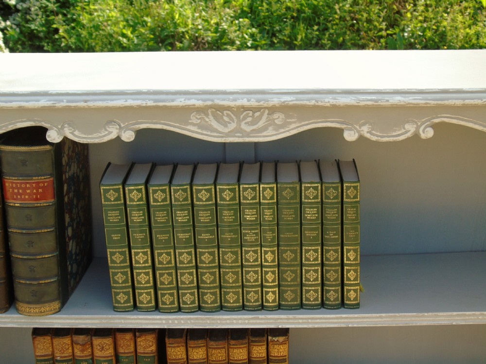 Pretty Pair of Antique Painted French Bookcases View VIII