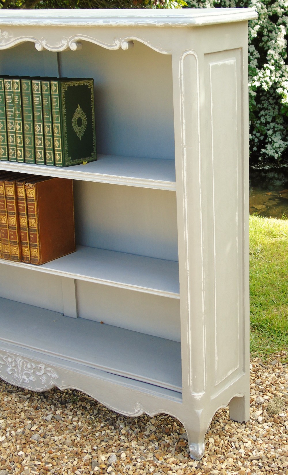 Pretty Pair of Antique Painted French Bookcases View IX