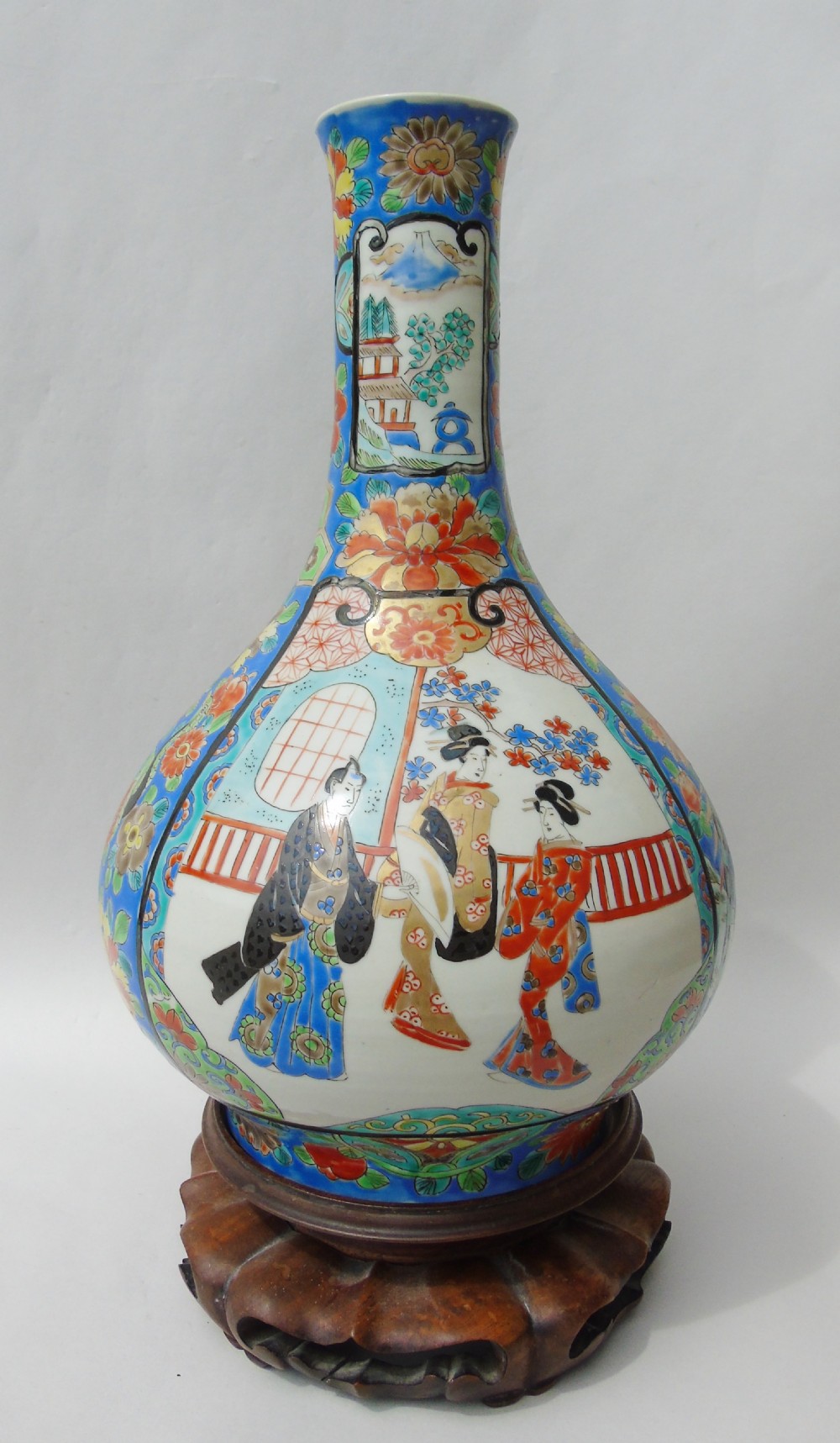19th Century Japanese Meiji Bottle Vase