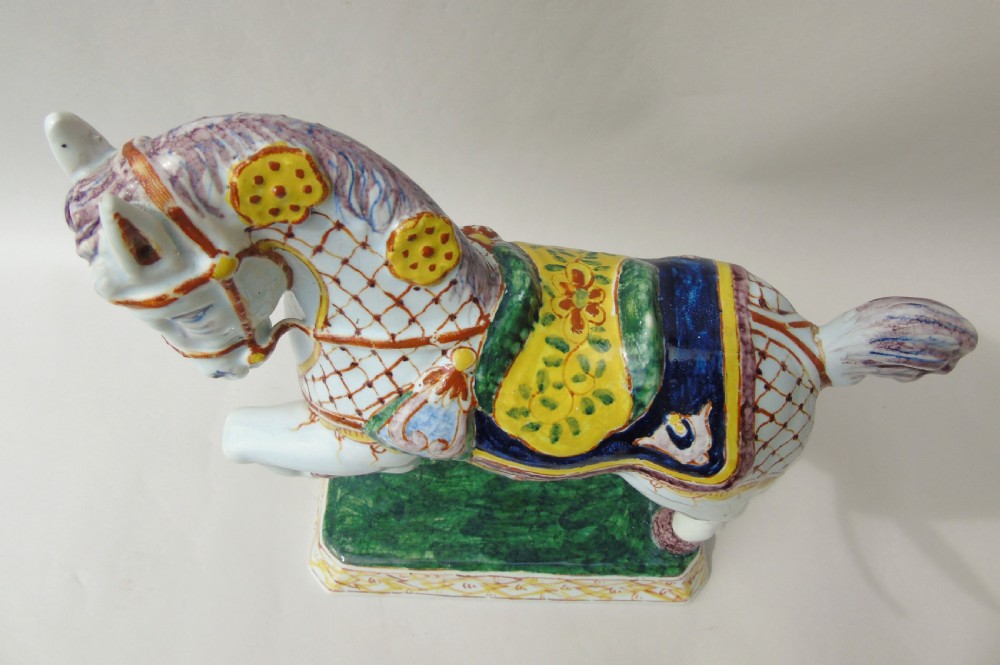 Rare Mid 19th Century Dutch Delft Ceremonial Horse View III