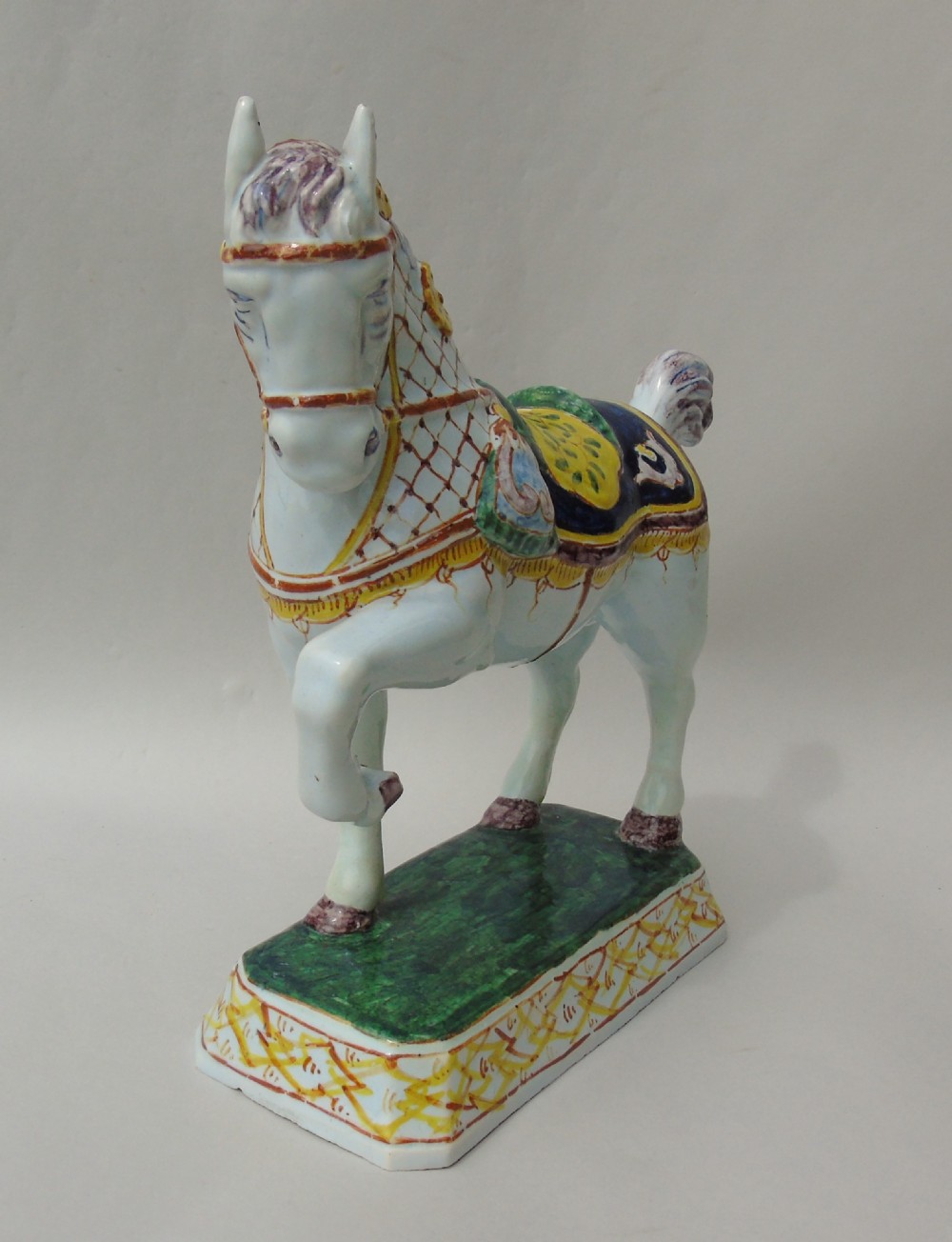 Rare Mid 19th Century Dutch Delft Ceremonial Horse View V