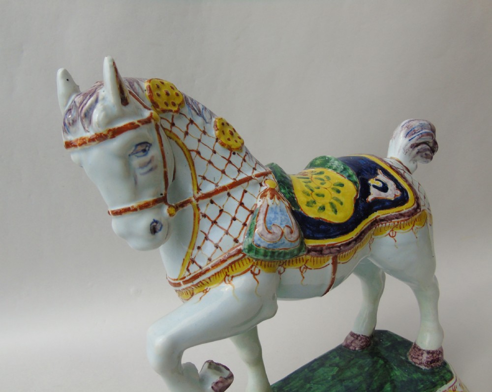 Rare Mid 19th Century Dutch Delft Ceremonial Horse View VII