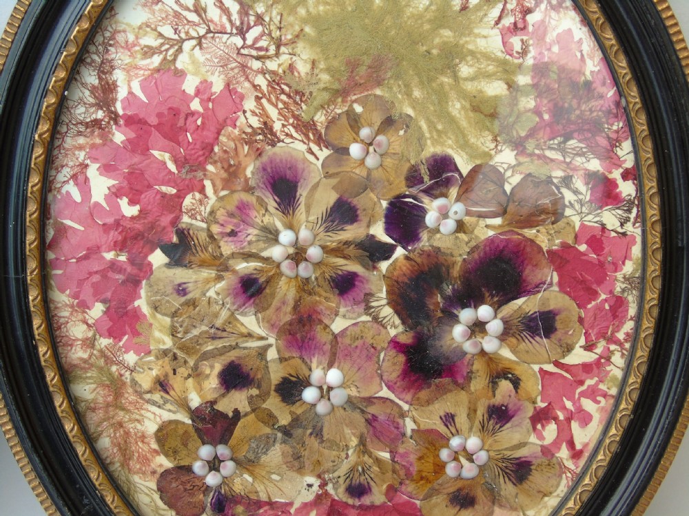 Pretty Antique Folk Art Shellwork Valentines View III