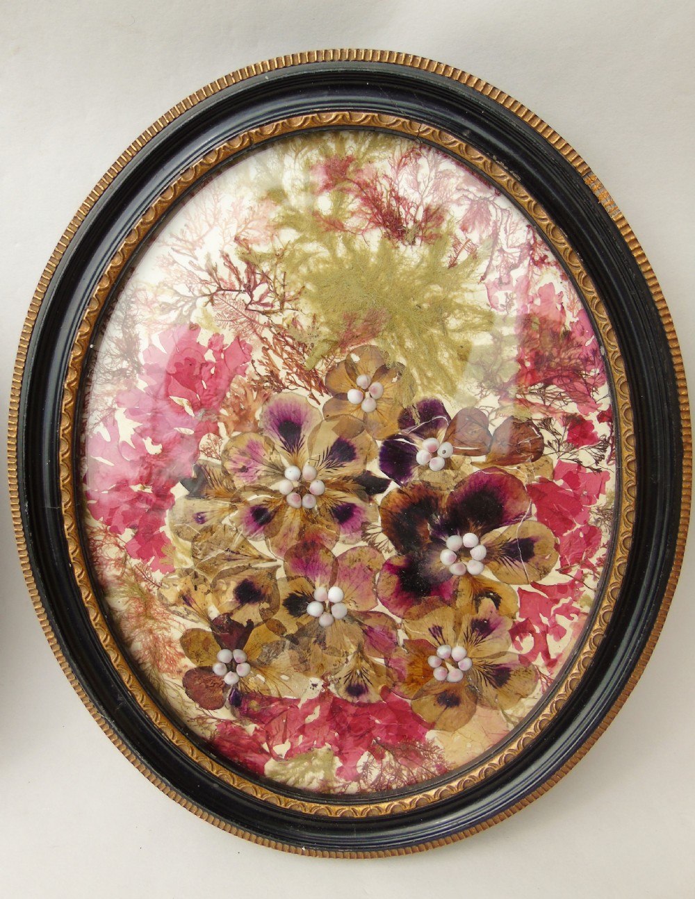 Pretty Antique Folk Art Shellwork Valentines View V