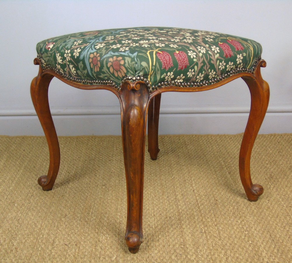 Good Early Victorian Mahogany Cabriole Stool