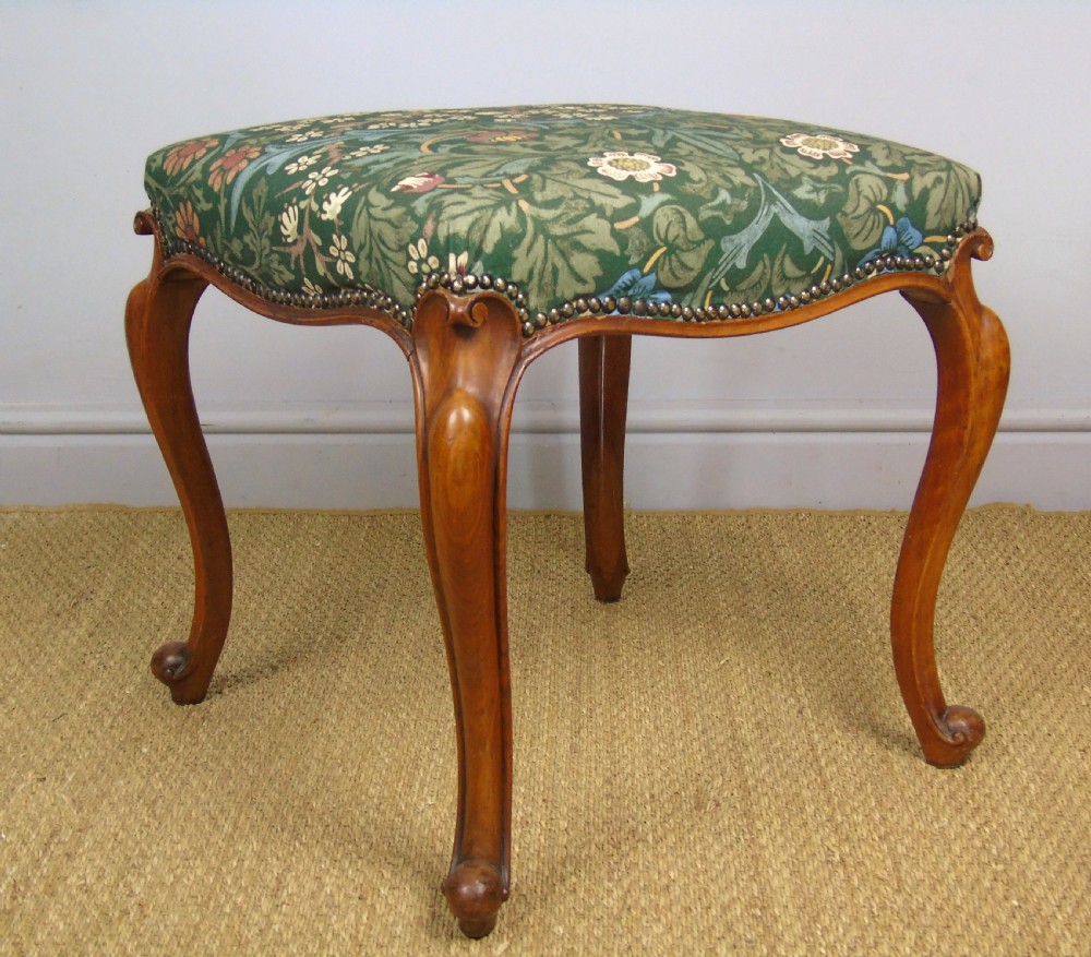 Good Early Victorian Mahogany Cabriole Stool View II