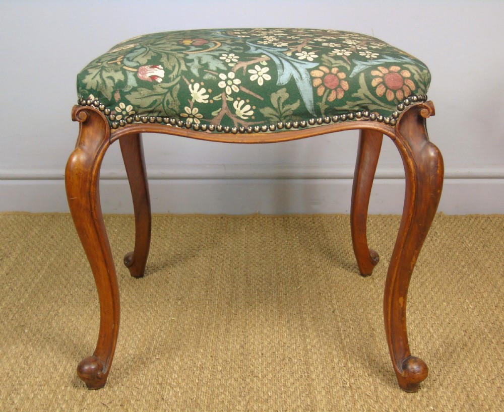 Good Early Victorian Mahogany Cabriole Stool View VI