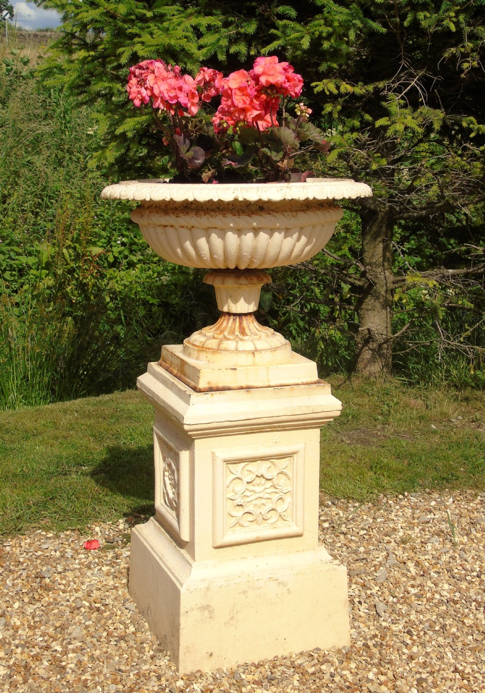 Good Pair of Victorian Campana Garden Urns on Stands View IV