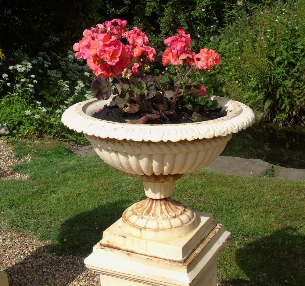 Good Pair of Victorian Campana Garden Urns on Stands View V
