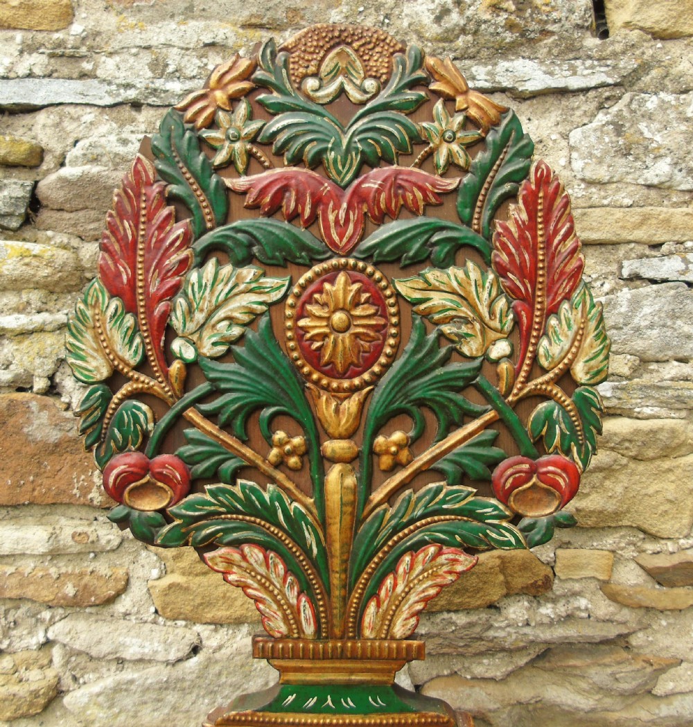 Antique Spanish Toleware and Wooden Altar Stand Decoration View IV