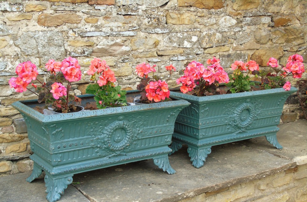 Good Pair of Antique French Cast Iron Garden Planters View III