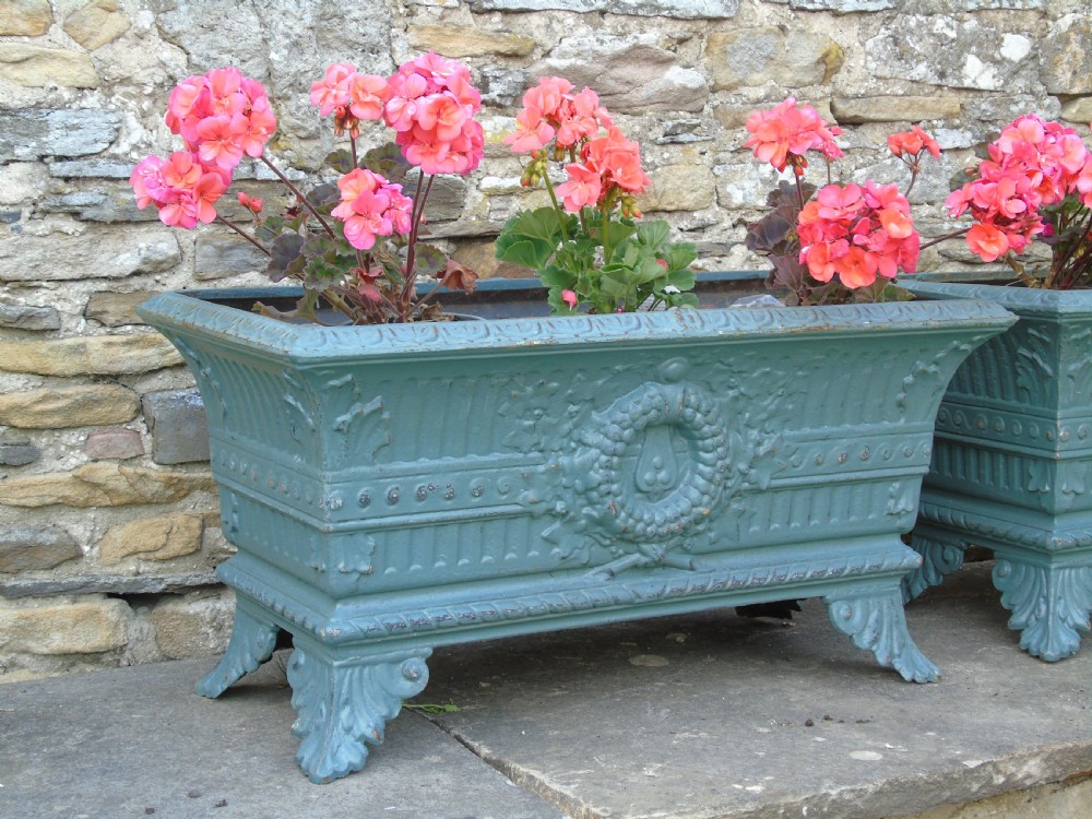 Good Pair of Antique French Cast Iron Garden Planters View IV