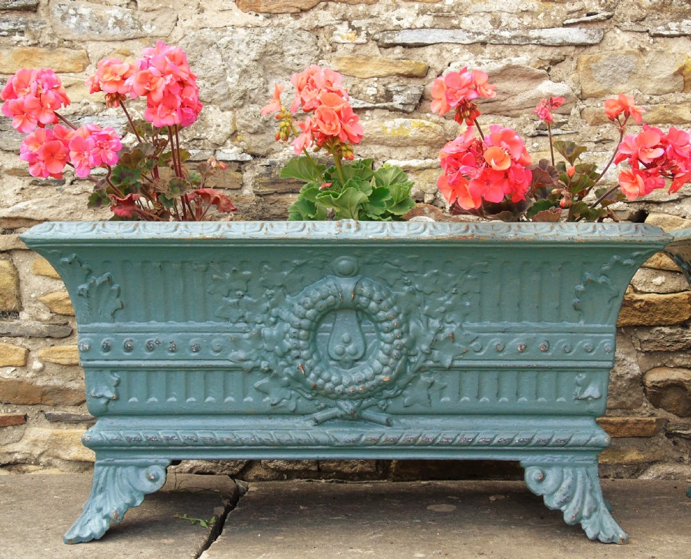 Good Pair of Antique French Cast Iron Garden Planters View VI