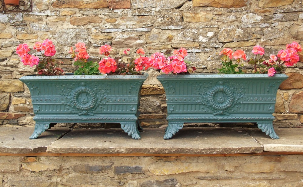 Good Pair of Antique French Cast Iron Garden Planters View VIII