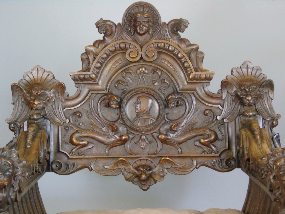Outstanding Italian Walnut Savonarola Chair View II