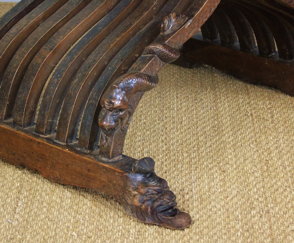 Outstanding Italian Walnut Savonarola Chair View VI