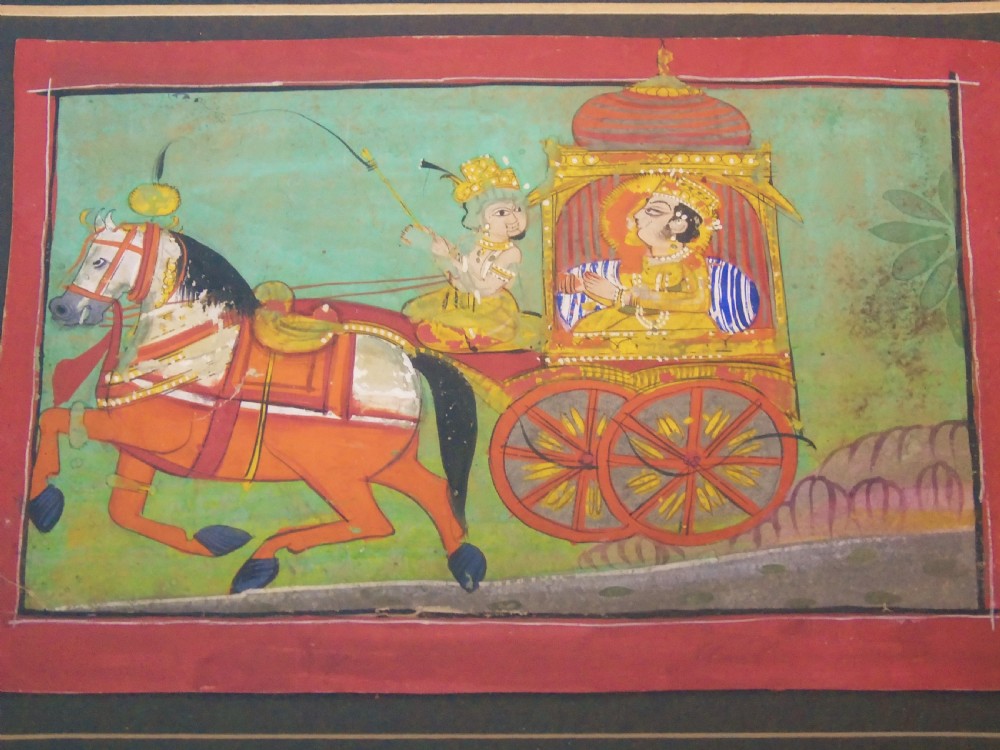 Charming 18th Century Indian Watercolour Prince in Carriage View III