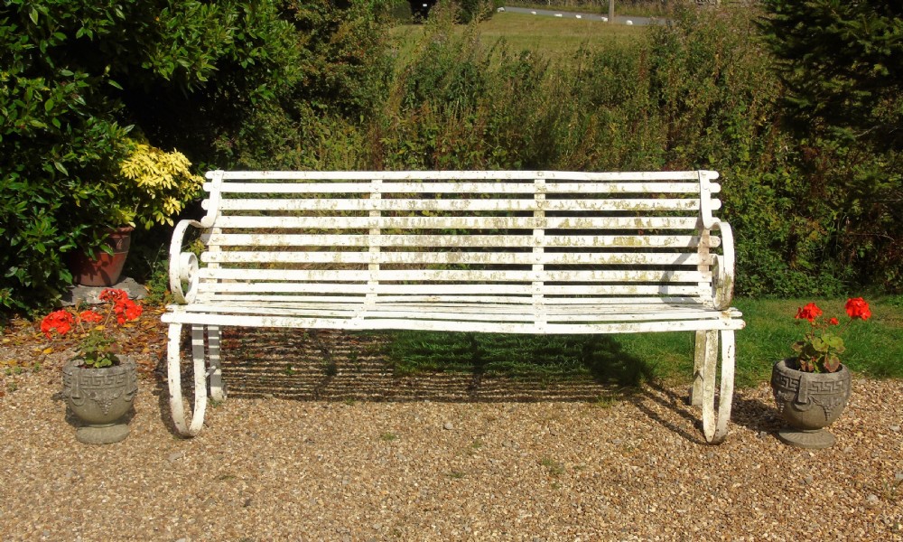 Good Victorian Wrought Iron Garden Bench View II