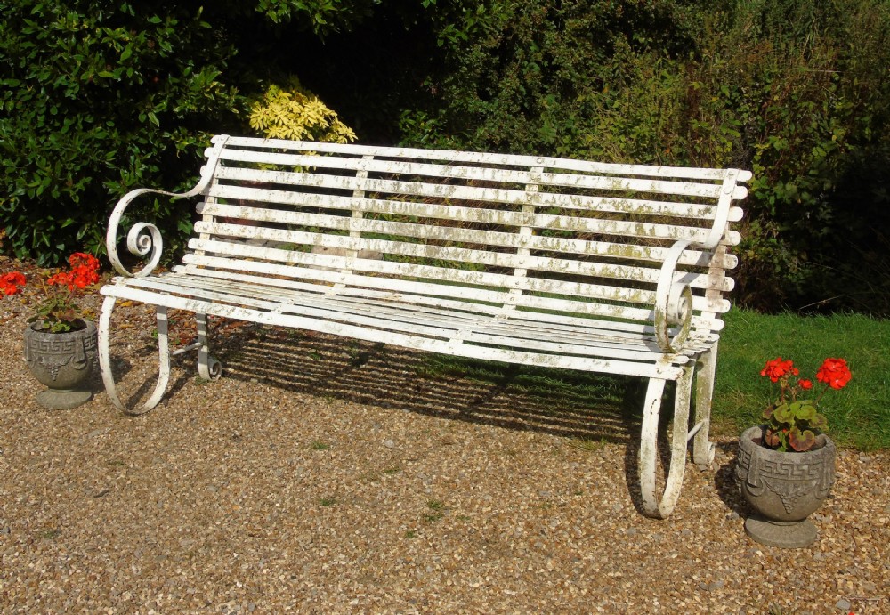 Good Victorian Wrought Iron Garden Bench View IV