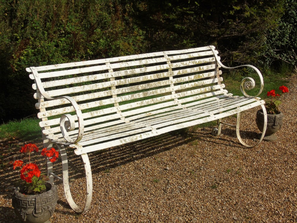 Good Victorian Wrought Iron Garden Bench