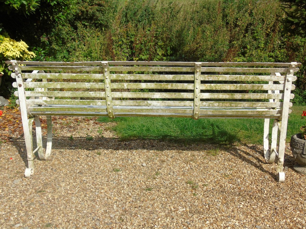 Good Victorian Wrought Iron Garden Bench View VIII