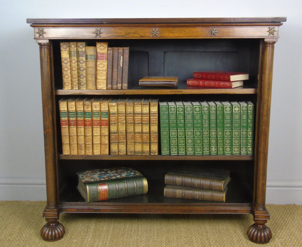 Handsome Regency Rosewood Dwarf Bookcase View III