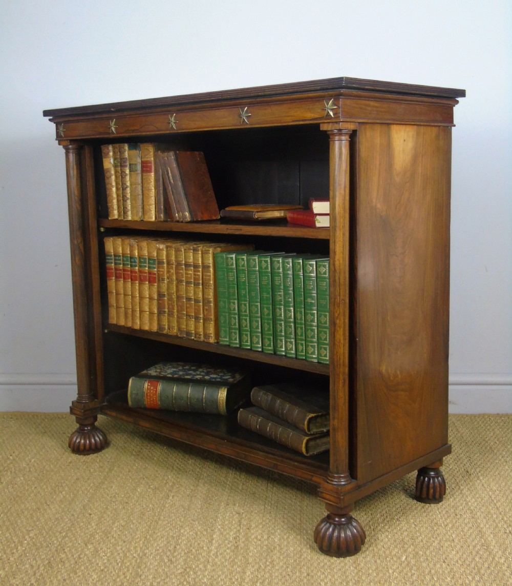 Handsome Regency Rosewood Dwarf Bookcase