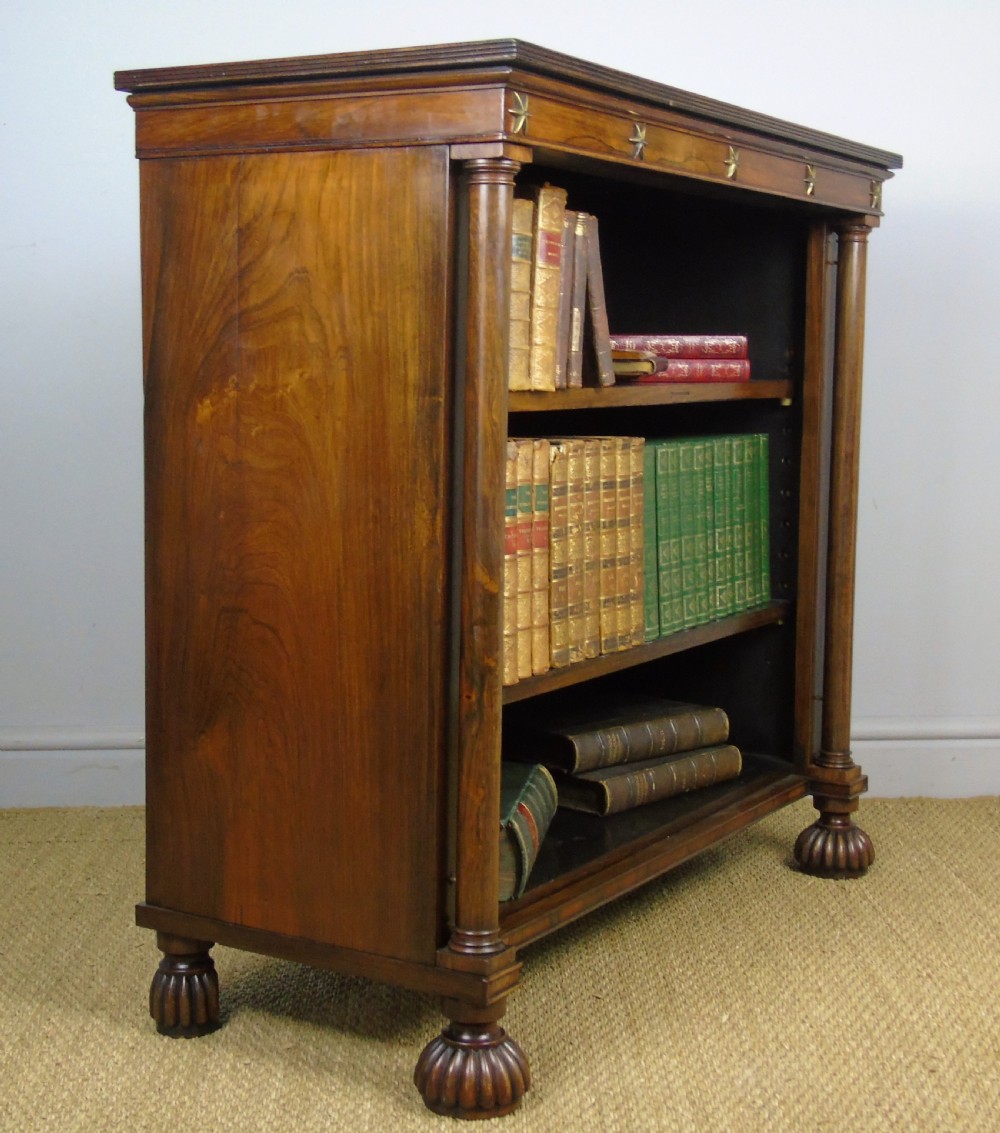 Handsome Regency Rosewood Dwarf Bookcase View V