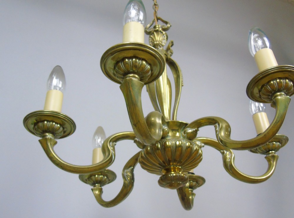 Good Quality Edwardian Brass Chandelier View IV
