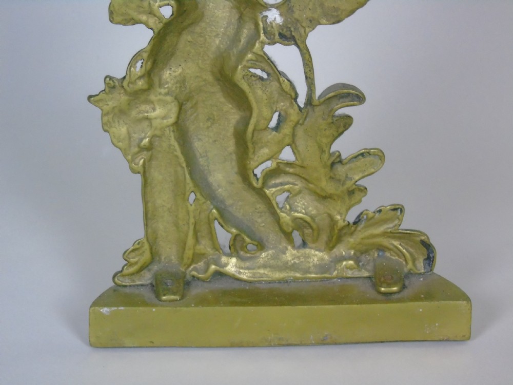 Antique Victorian Brass Cherub Door Stop View V