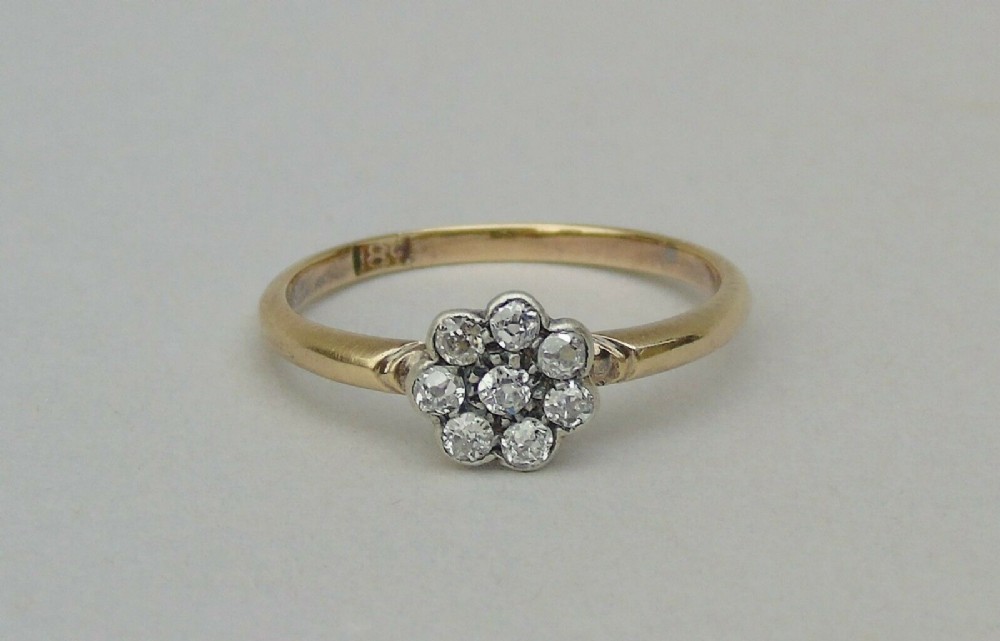 Antique Diamond Daisy Cluster Ring