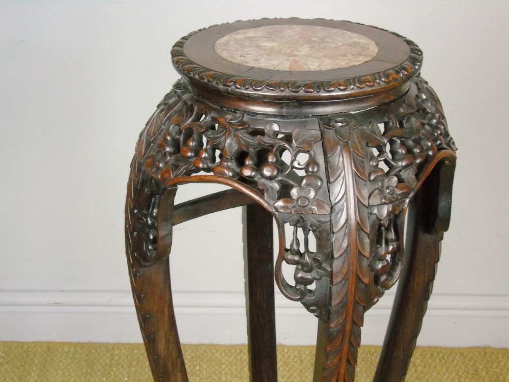 Good Quality 19th Century Chinese Pedestal Marble Inset View V