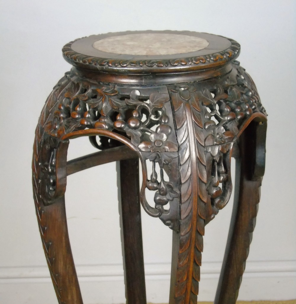 Good Quality 19th Century Chinese Pedestal Marble Inset View VI