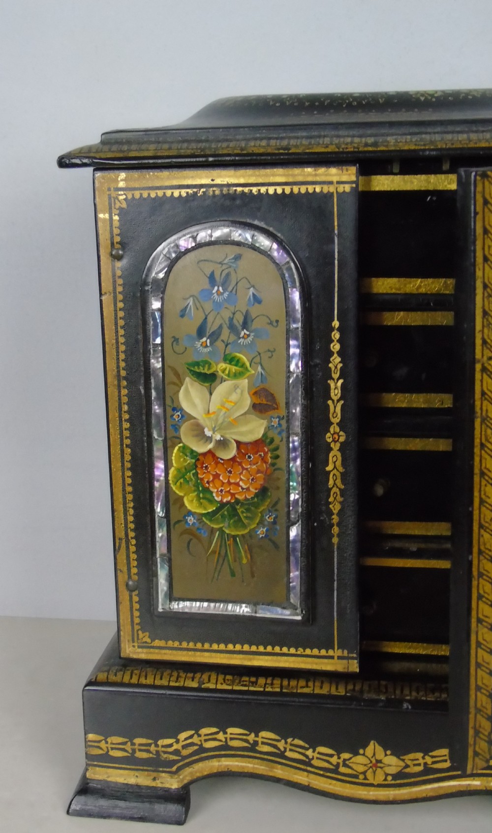 Good Victorian Papier Mache Jewellery Cabinet View VII