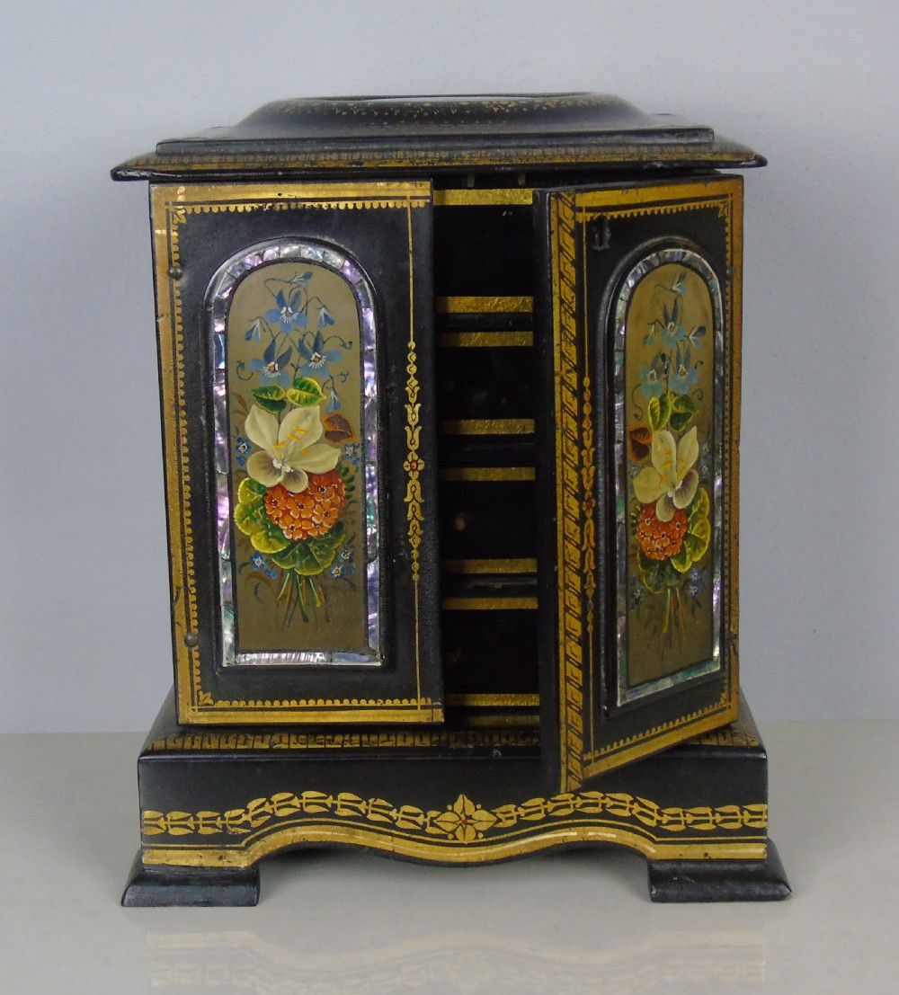 Good Victorian Papier Mache Jewellery Cabinet View IX