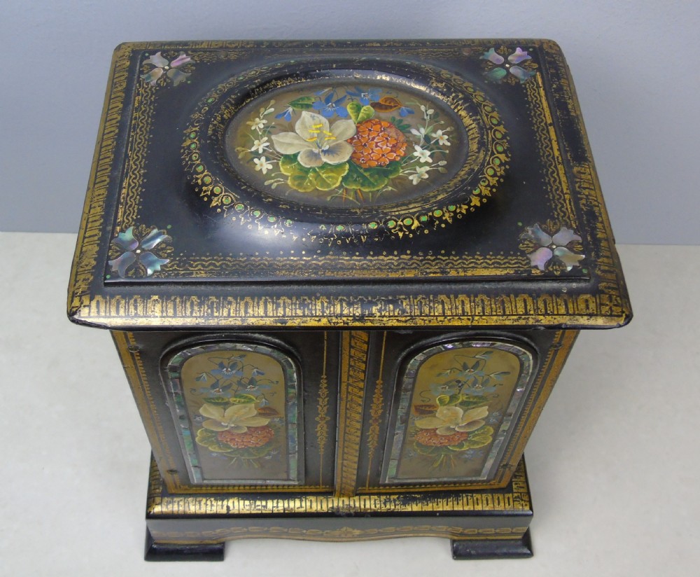 Good Victorian Papier Mache Jewellery Cabinet View XI