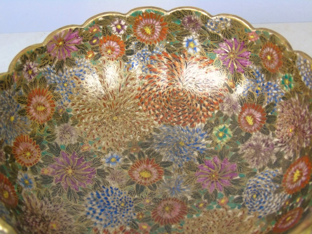 Outstanding Japanese Meiji Satsuma Bowl View VIII