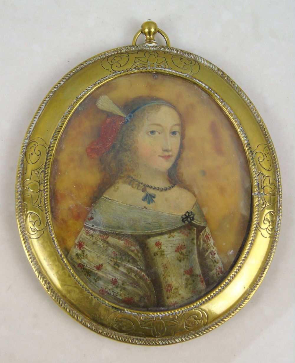 17th Century Miniature Portrait Noble Lady View II