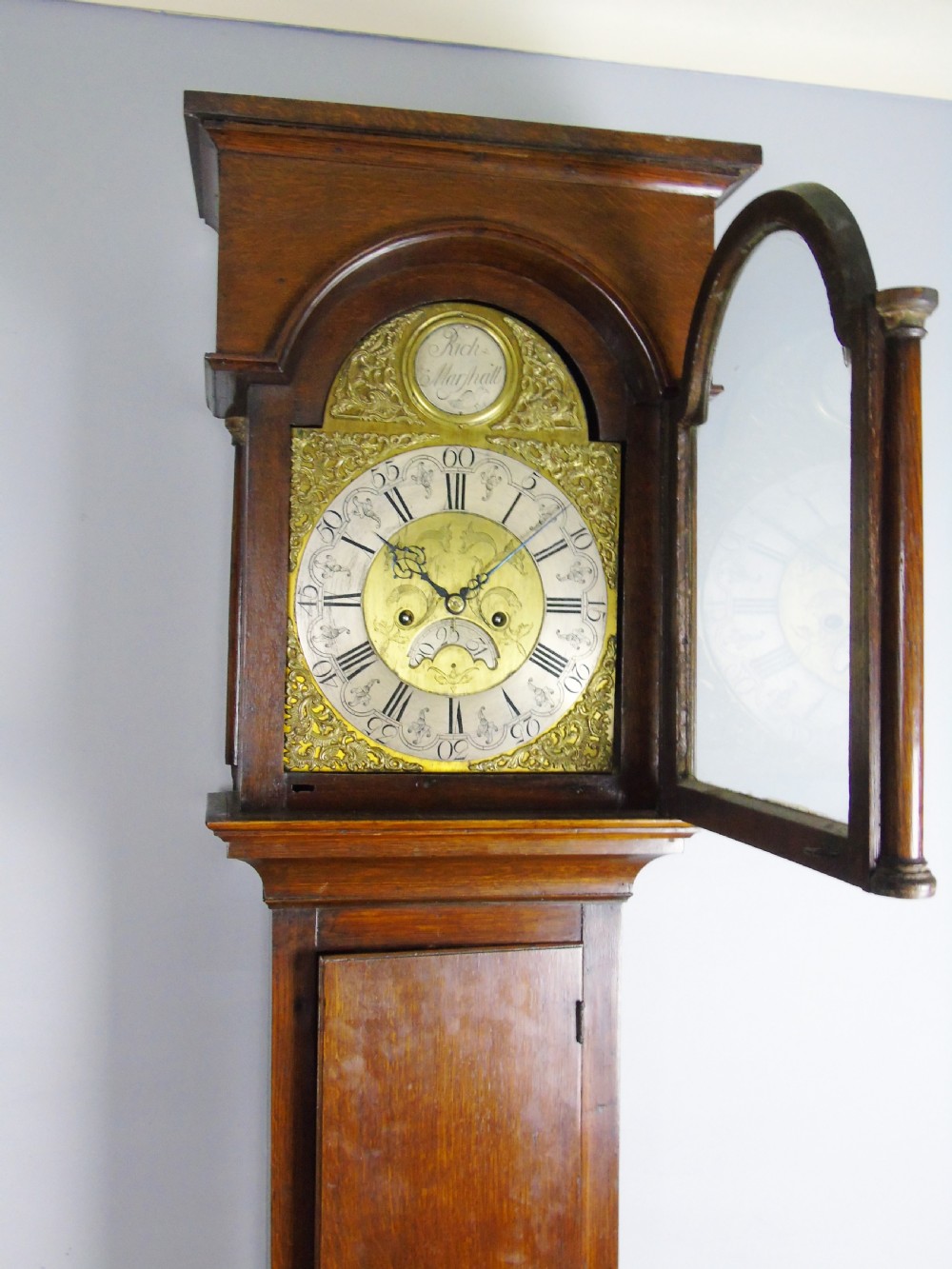 Antique Oak Longcase Clock Richard Marshall Wolsingham View VIII